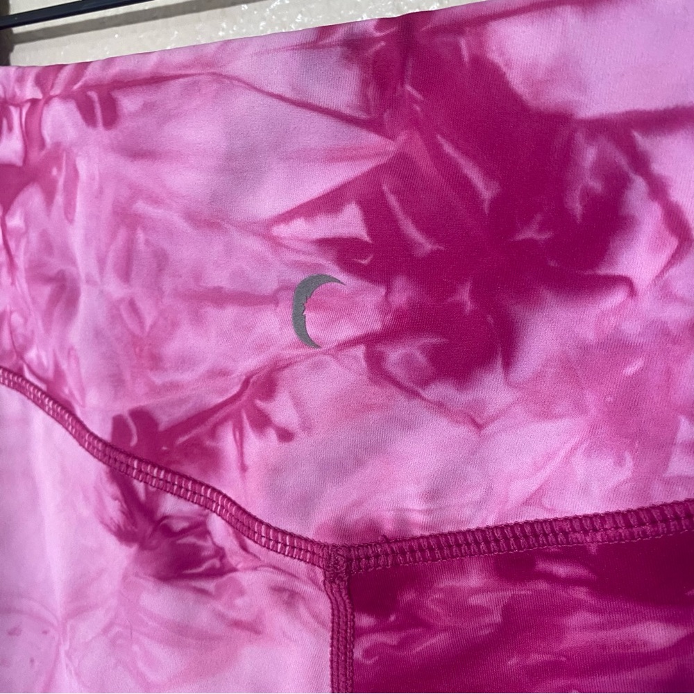 Zyia Pink Tie Dye Mesh Hendrix Light N Tight Capri Leggings Fuchsia Yoga 8-10 - Picture 5 of 8